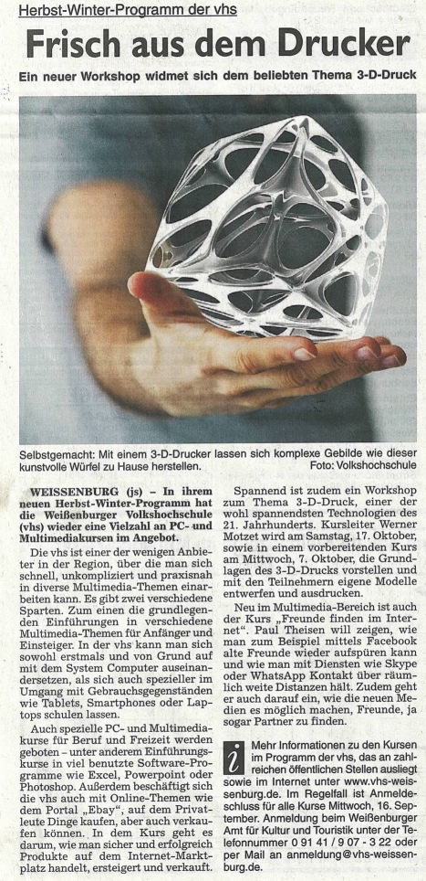 Image:3-D-Druck Kurs im Weißenburger Tagblatt